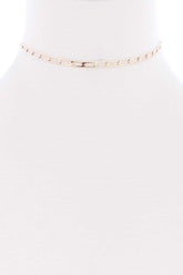 Metal Chain Link Choker Necklace
